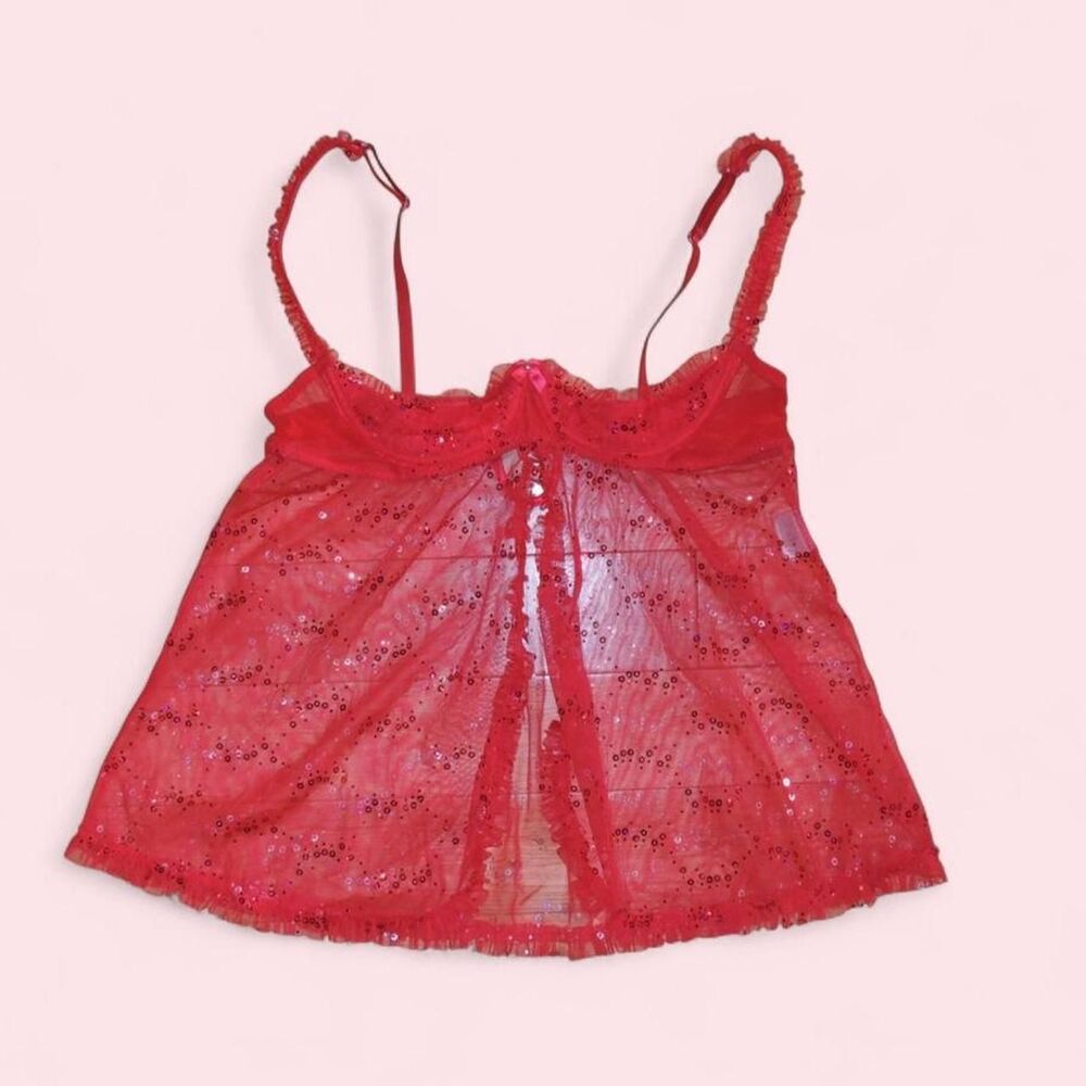 Shirley of Hollywood Red 1/4 cup Babydoll Top